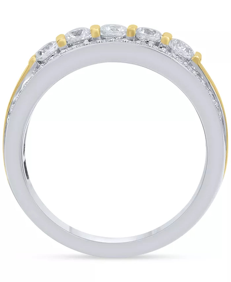 Men'S Diamond Openwork Band (1 Ct. T.W.) in 10K Two-Tone Gold