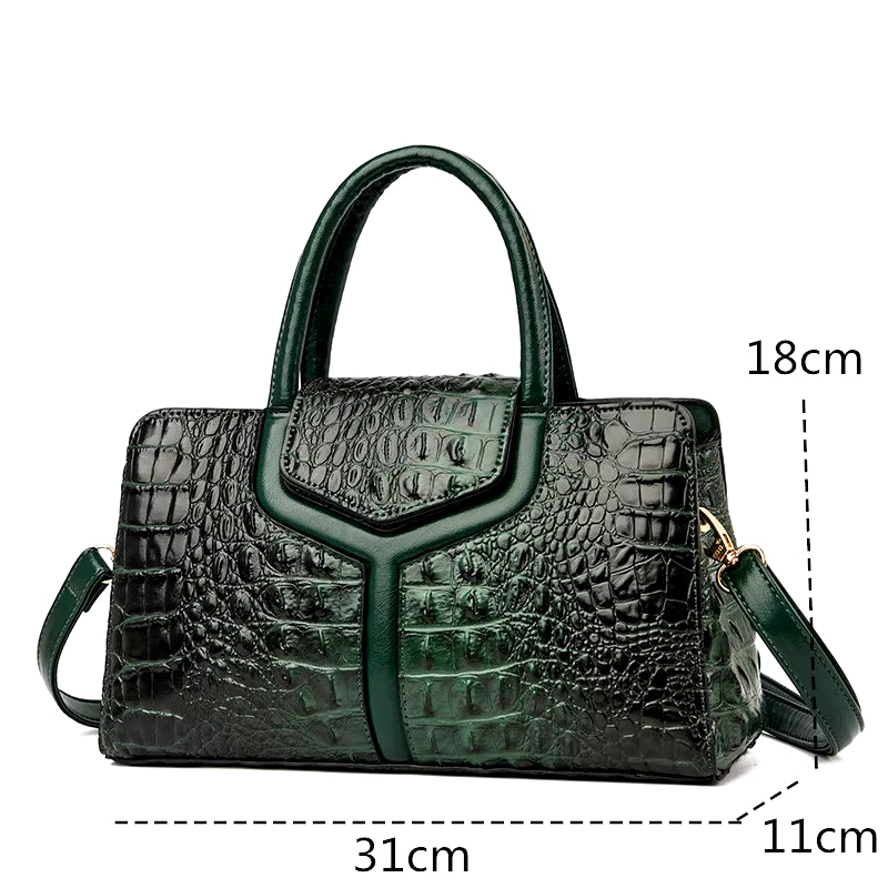 New Leather Women Messenger Bags Crocodile Female Crossbody Shoulder Hand Bags for Women 2023 High Quality Ladies Handbags