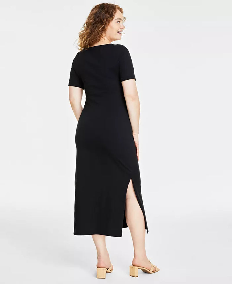 Women'S Crewneck Wrap Tie Dress, Created for Macy'S