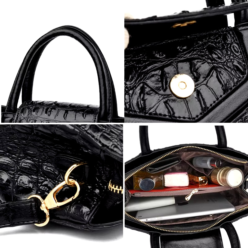 New Leather Women Messenger Bags Crocodile Female Crossbody Shoulder Hand Bags for Women 2023 High Quality Ladies Handbags