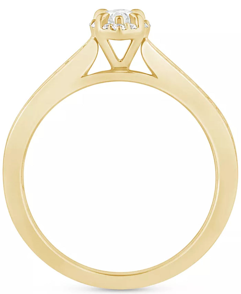 Diamond Marquise Halo Engagement Ring (1/2 Ct. T.W.) in 14K Gold