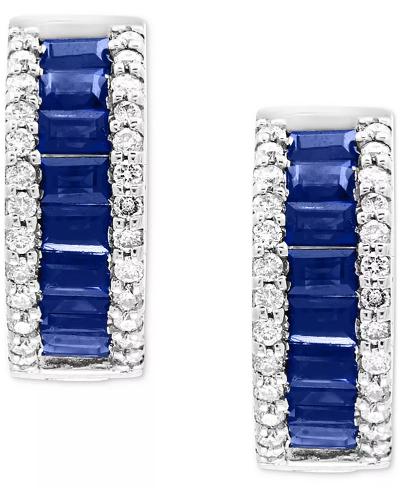 EFFYÂ® Sapphire (1-1/2 Ct. T.W.) and Diamond (3/8 Ct. T.W.) Earrings in 14K White Gold (Also Available in Ruby)