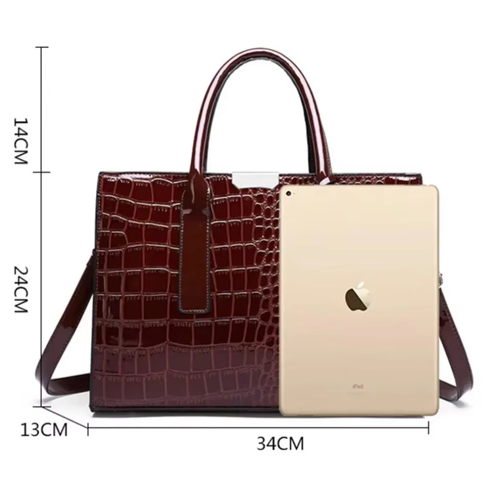 Large Capacity Crocodile Pattern Women Shoulder Tote Bag Leather Purses and Handbags for Women Designer Luxury Ladies Hand Bags