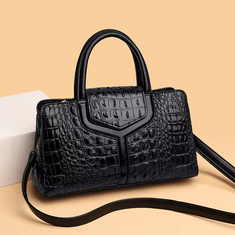 New Leather Women Messenger Bags Crocodile Female Crossbody Shoulder Hand Bags for Women 2023 High Quality Ladies Handbags