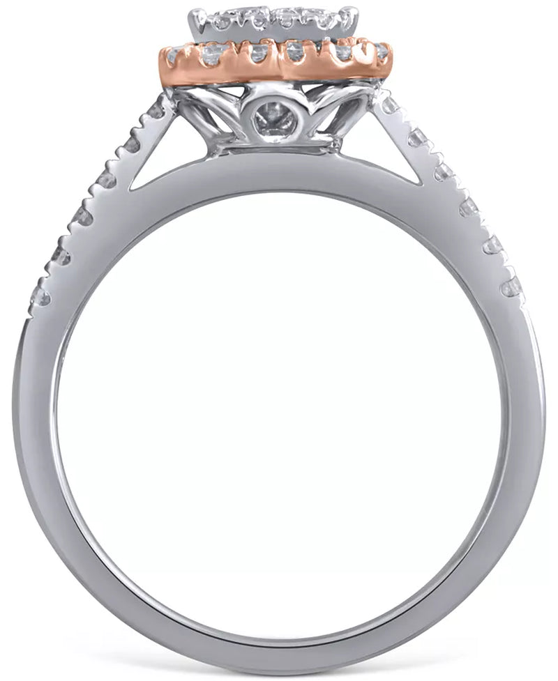 Diamond Heart Cluster Ring (1/2 Ct. T.W.) in 14K Rose & White Gold