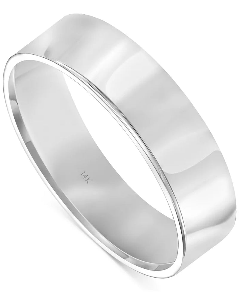 Men'S Flat Profile Comfort Fit Wedding Band in 14K Gold