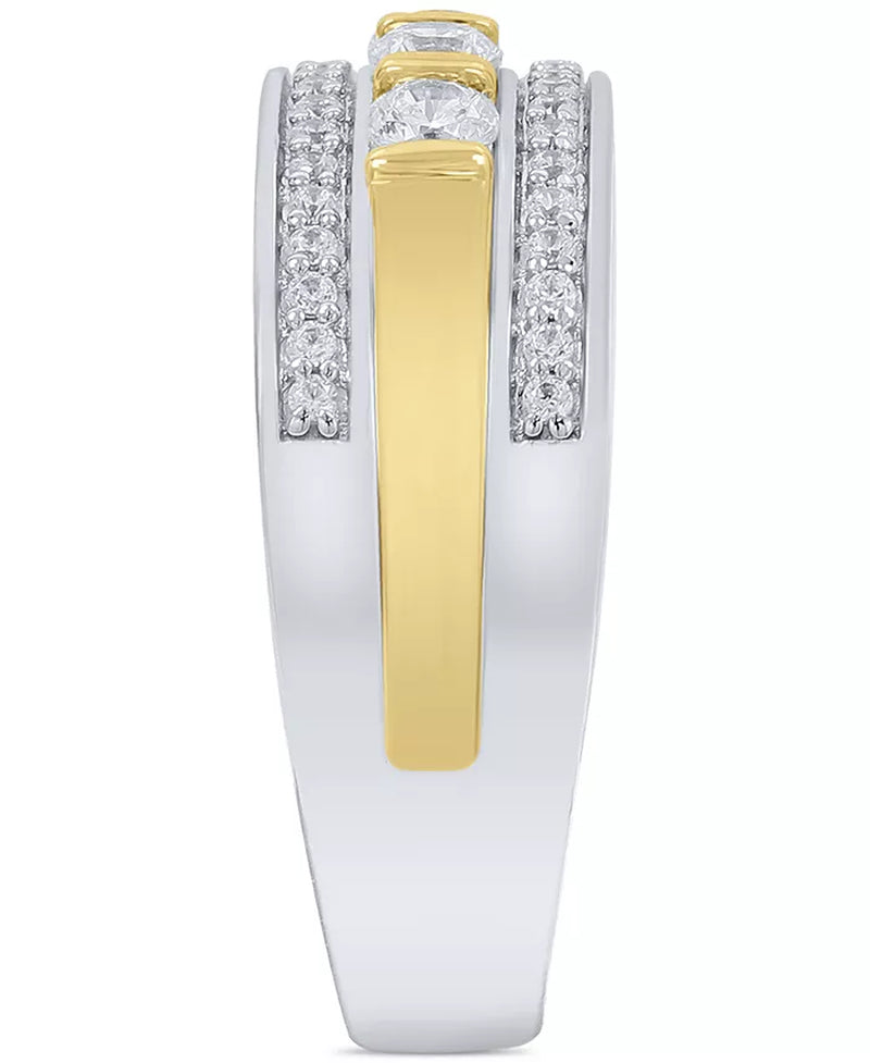 Men'S Diamond Openwork Band (1 Ct. T.W.) in 10K Two-Tone Gold