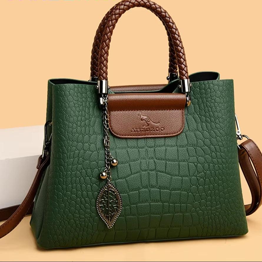 Genuine Brand Leather 3 Layers Alligator Crossbody Bag for Women Female Shoulder Messenger Sac Luxury Designer Ladies Handbags