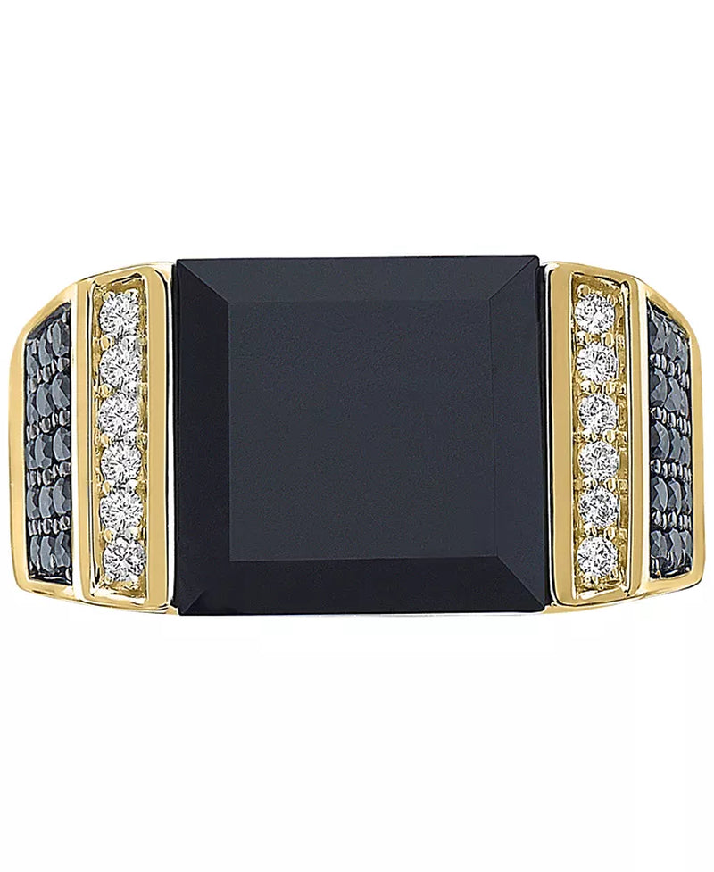 EFFYÂ® Men'S Black Onyx & Diamond (5/8 Ct. T.W.) Ring in 14K Gold