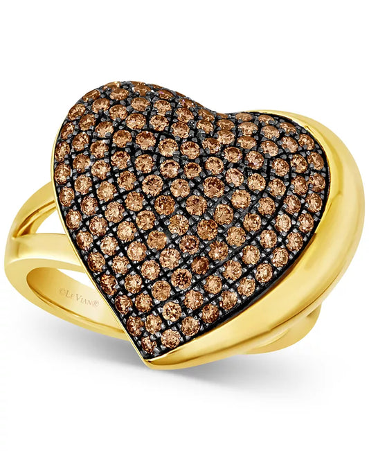 GODIVA X â® Chocolate Diamond Heart Ring (1-1/5 Ct. T.W.) in 14K Gold