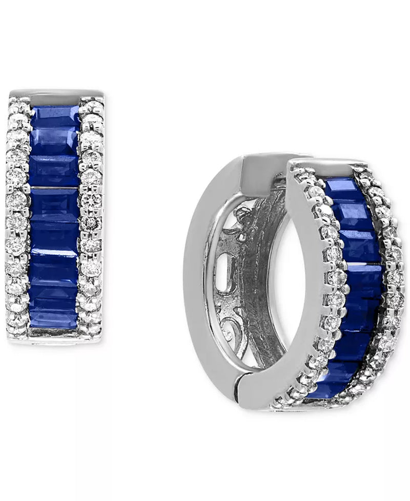 EFFYÂ® Sapphire (1-1/2 Ct. T.W.) and Diamond (3/8 Ct. T.W.) Earrings in 14K White Gold (Also Available in Ruby)