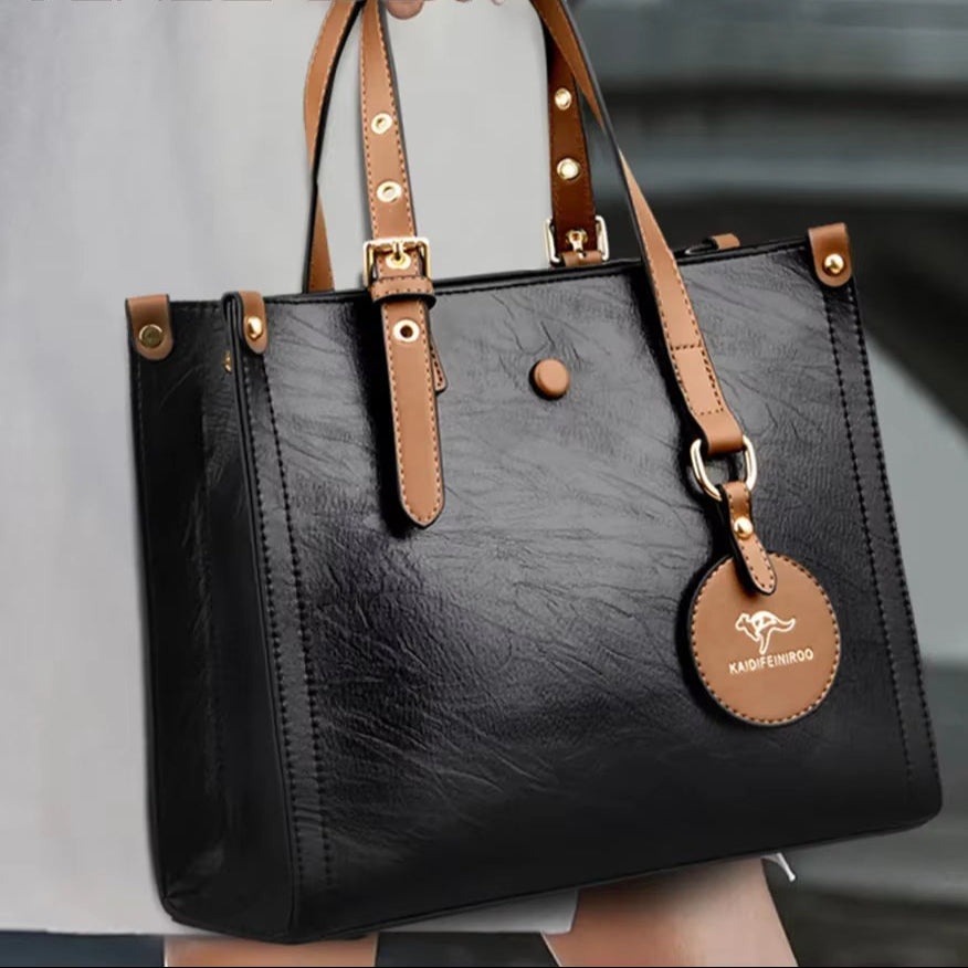 3 Layers Casual Tote Vintage Ladies Tote Hand Bag Leather Luxury Handbags Women Designer Bags for Women 2024 Sac a Main Femme