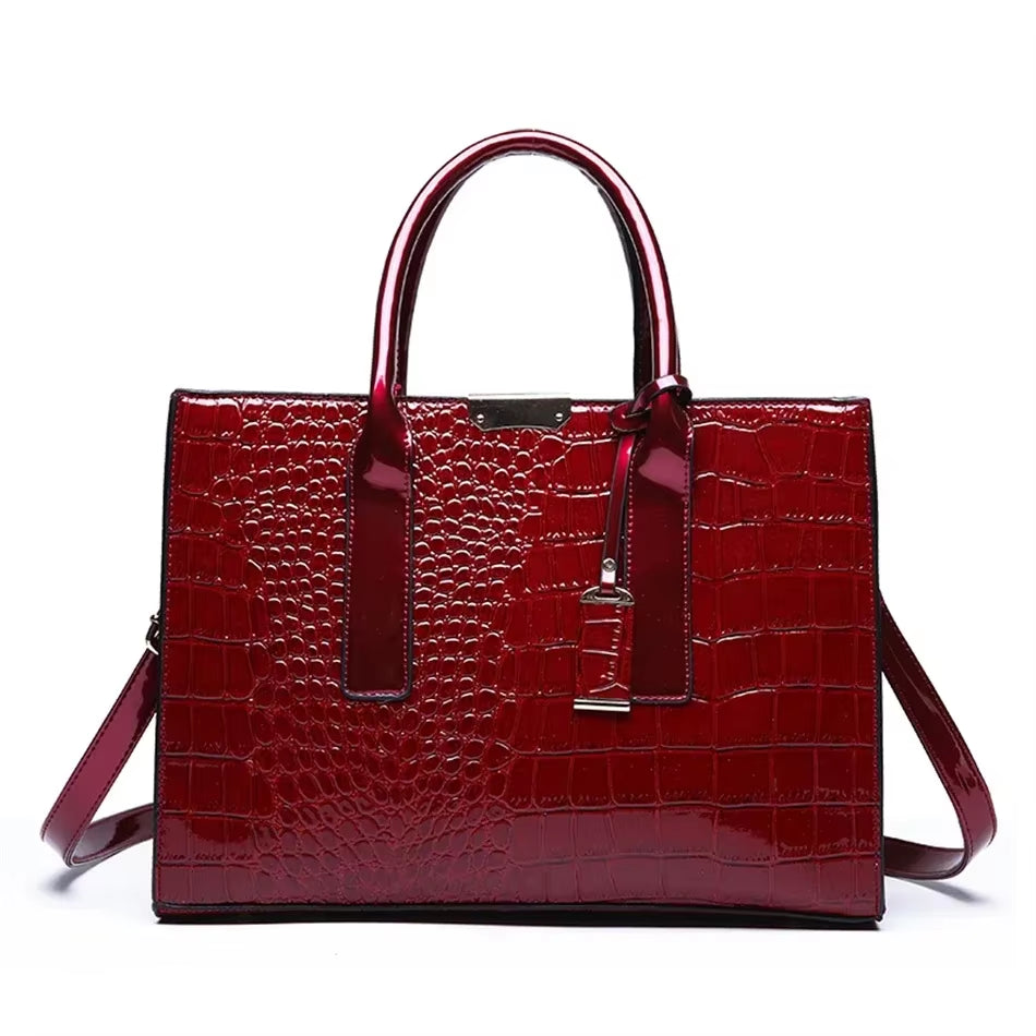 Large Capacity Crocodile Pattern Women Shoulder Tote Bag Leather Purses and Handbags for Women Designer Luxury Ladies Hand Bags