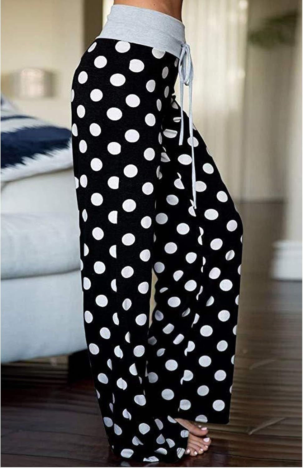 Women'S Comfy Pajama Pants Long Casual Drawstring Palazzo Lounge Pants Soft Wide Leg Bottoms