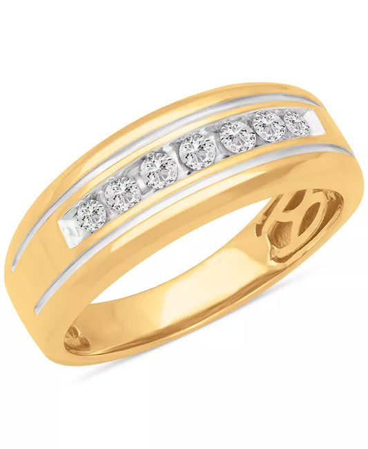 Men'S Diamond Channel-Set Band (1/3 Ct. T.W.) in 10K Gold