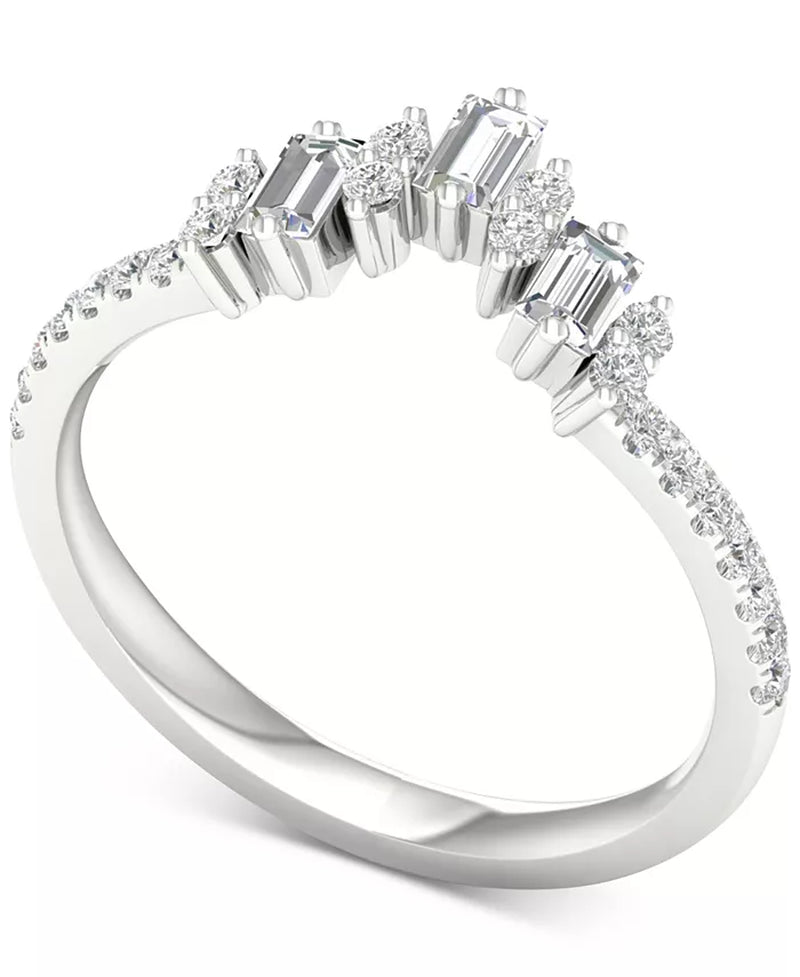 Diamond Baguette & round Band (1/3 Ct. T.W.) in 14K White Gold