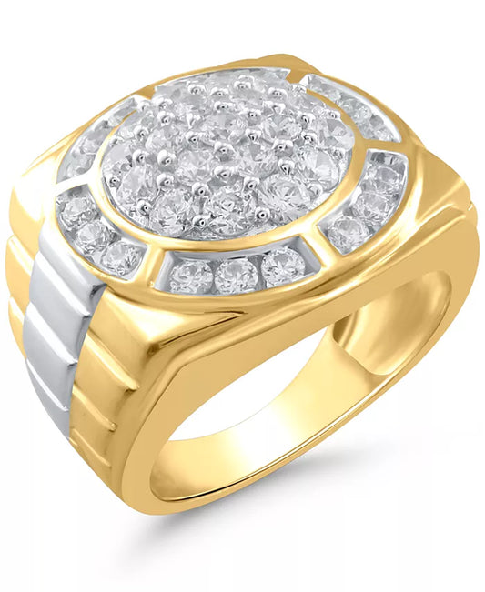 Men'S Diamond round Cluster Ring (2 Ct. T.W.) in 10K Gold & White Gold