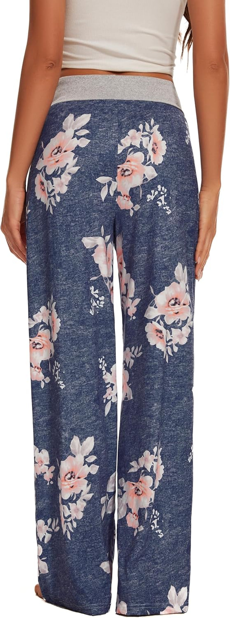 Women'S Comfy Pajama Pants Long Casual Drawstring Palazzo Lounge Pants Soft Wide Leg Bottoms