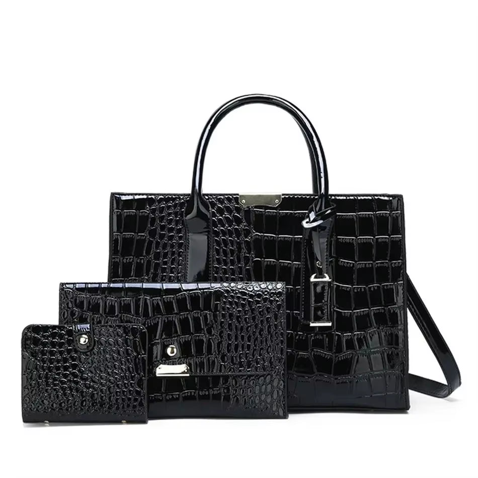 Large Capacity Crocodile Pattern Women Shoulder Tote Bag Leather Purses and Handbags for Women Designer Luxury Ladies Hand Bags