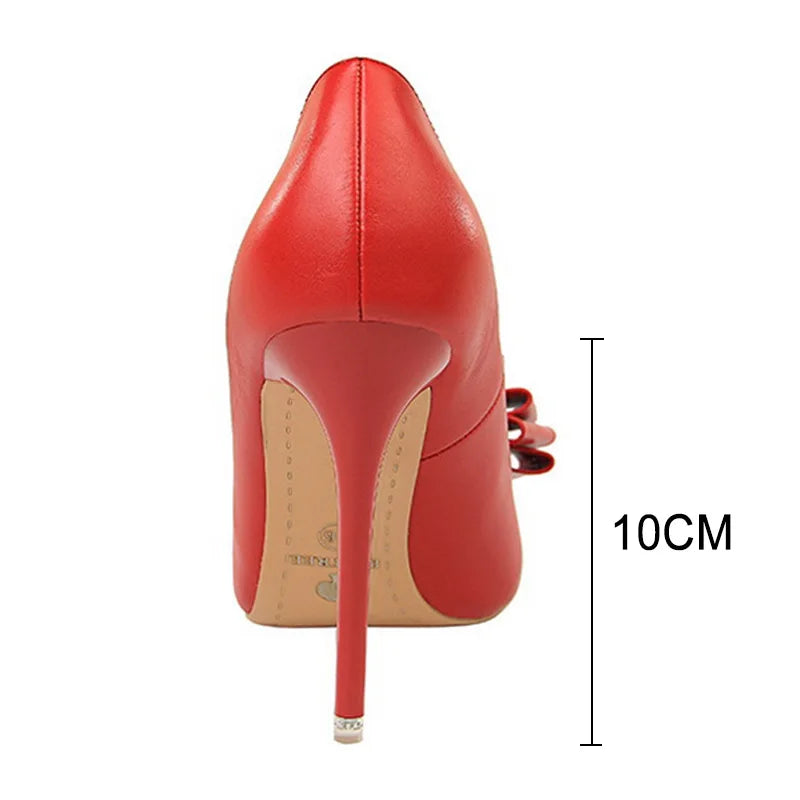 Shoes Bow-Knot Pumps Women High Heels 2025 Fashion Women Heels Lady Stiletto Shoes Wedding Shoes Classic Pumps Footwear