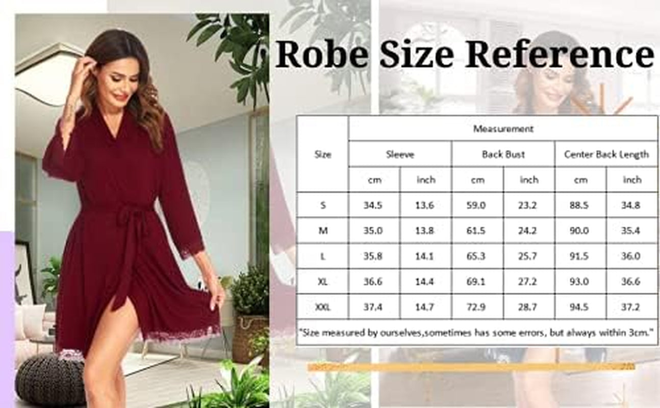 Women Lightweight Robes Knee Length Kimono Robes Short Bathrobe Short Knit Maternity Robe, Grey Medium