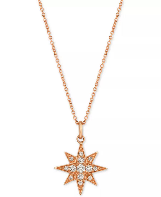 Strawberry & Nudeâ¢ Diamond Star Pendant Necklace (1/4 Ct. T.W.) in 14K Gold or Rose Gold