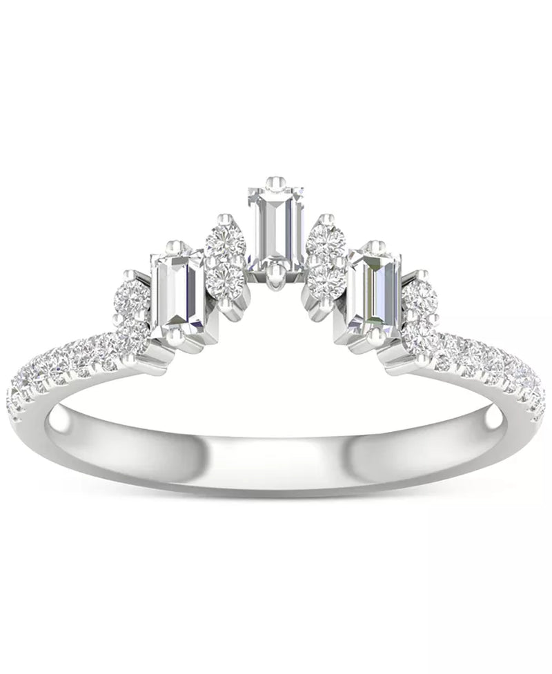 Diamond Baguette & round Band (1/3 Ct. T.W.) in 14K White Gold