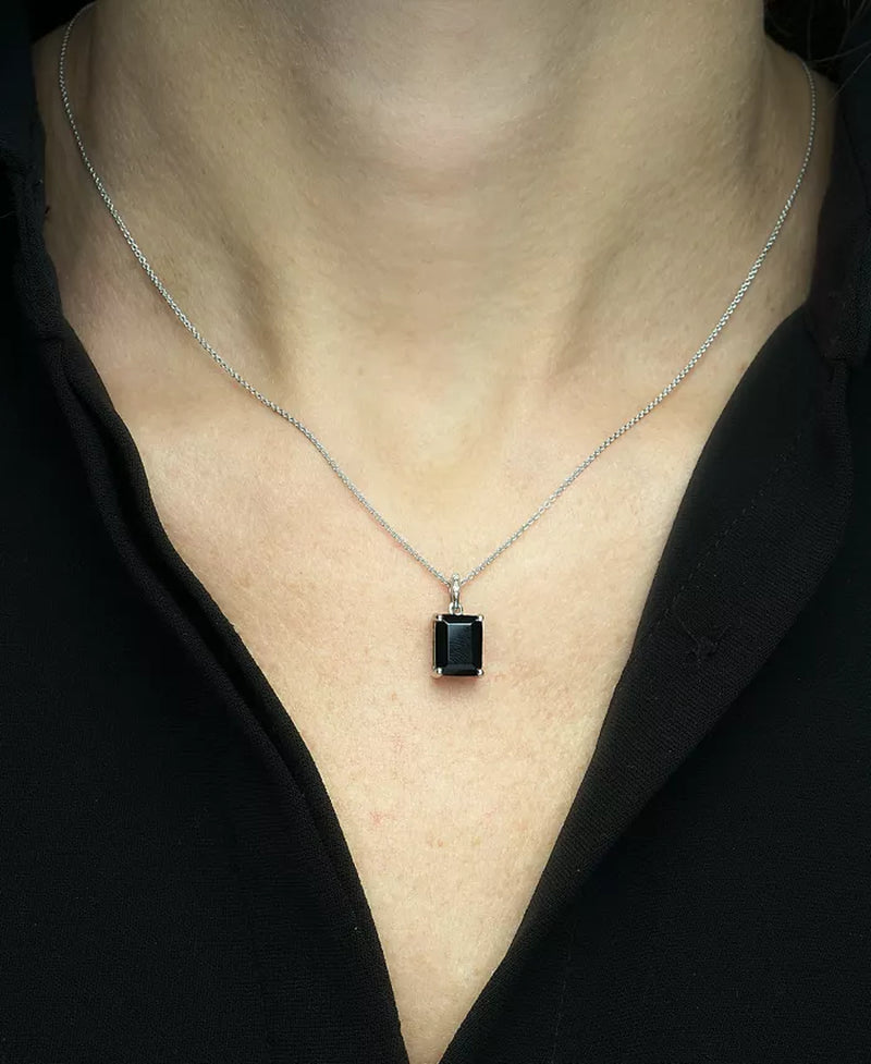 3-Pc. Set Onyx & Diamond Accent Pendant Necklace, Ring and Stud Earrings in Sterling Silver