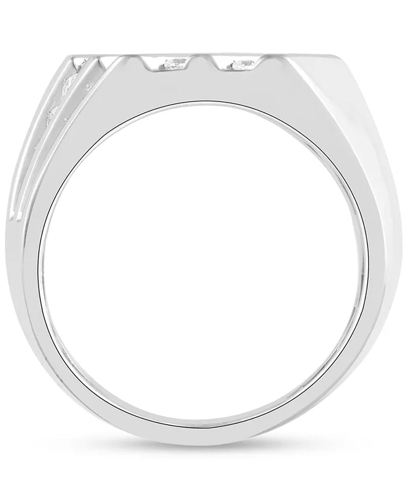 Men'S Diamond Diagonal Channel-Set Ring (1 Ct. T.W.) in 10K White Gold