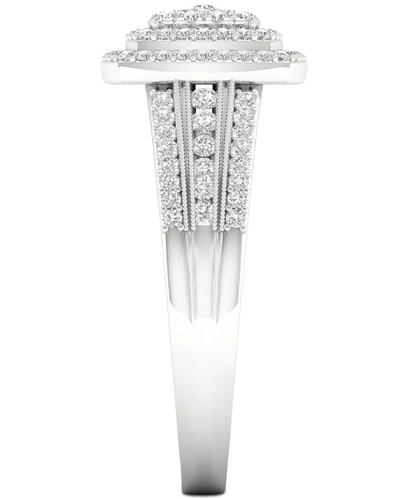 Diamond Cluster Ring (1/2 Ct. T.W.) in Sterling Silver